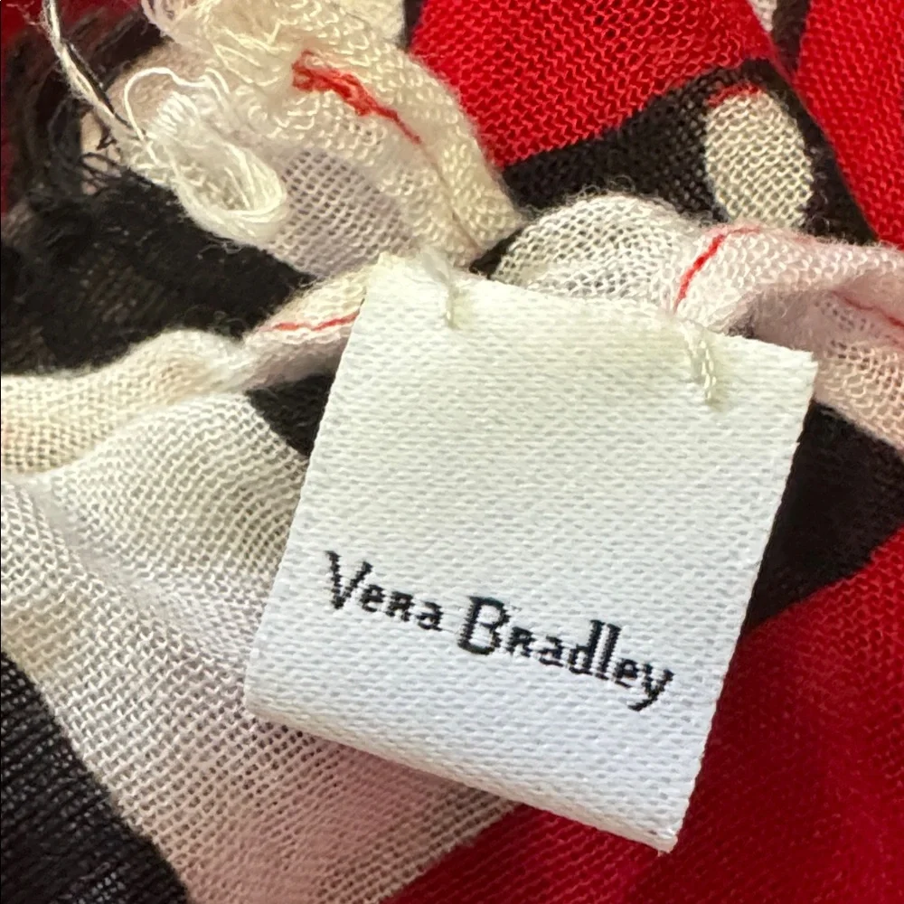 Vera Bradley Red Penguin Print Lightweight Wrap Scarf